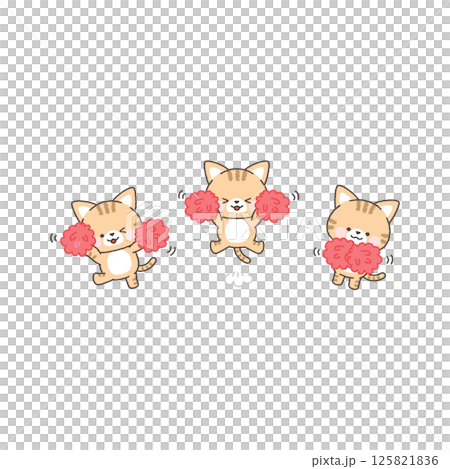 棕色虎斑貓紅隊啦啦隊套裝 棕色虎斑貓紅隊啦啦隊套裝 125821836