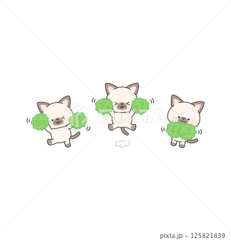 シャムねこのチアリーダー　緑組セット 125821839