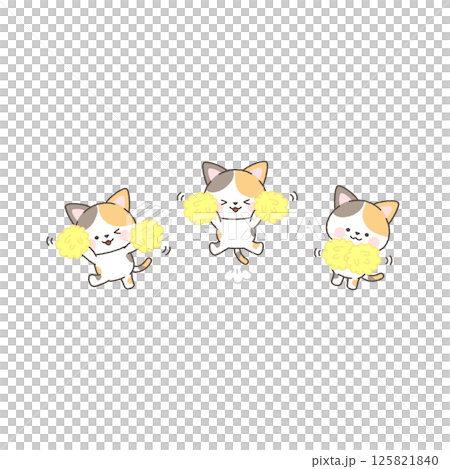 Calico cat cheerleader yellow set Calico cat cheerleader yellow set 125821840