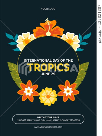 World Tropics Day Social Media Flyer Background Template Vector 125821887