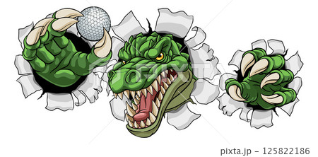 Crocodile Dinosaur Alligator Golf Sports Mascot Crocodile Dinosaur Alligator Golf Sports Mascot 125822186