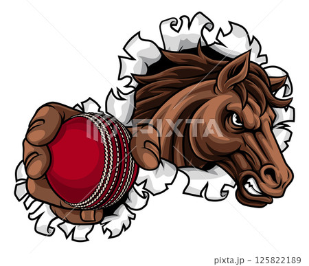 Horse Mustang Cricket Sports Team Mascot 125822189