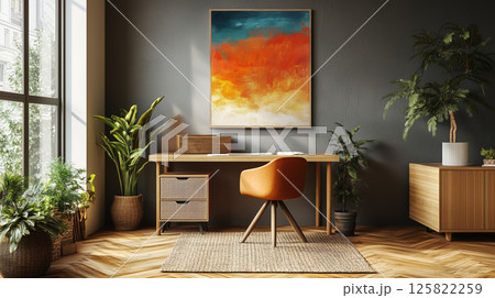 Stylish Scandinavian open space perfect for creativity and productivity Stylish Scandinavian open space perfect for creativity and productivity 125822259