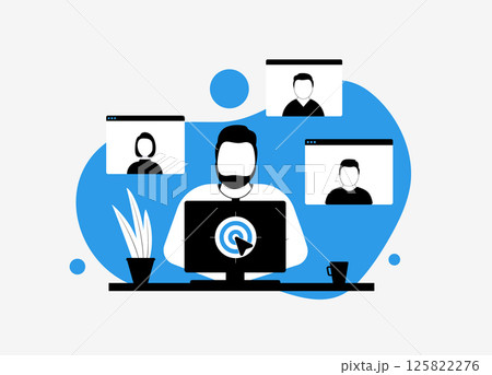 Online course marketing uses educational content to attract and engage customers. Course promotion, audience growth and content-based customer conversion. Webinar marketing vector illustration Online course marketing uses educational content to attract and engage customers. Course promotion, audience growth and content-based customer conversion. Webinar marketing vector illustration 125822276