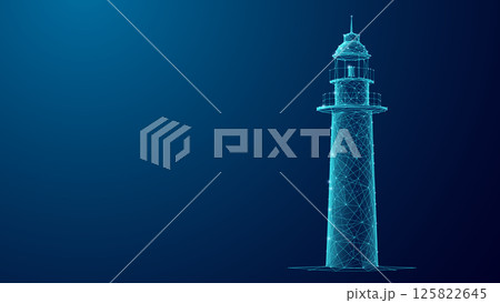 Digital lighthouse. Technology background. Business vision concept 125822645