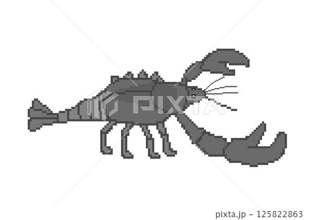 ザリガニ_ドット絵(黒) ザリガニ_ドット絵(黒) 125822863