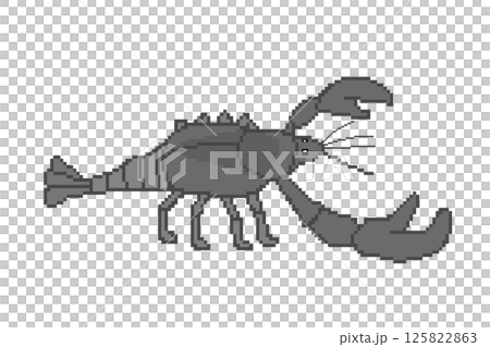 ザリガニ_ドット絵(黒) ザリガニ_ドット絵(黒) 125822863