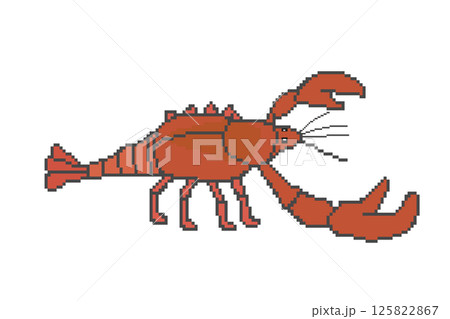 ザリガニ_ドット絵(茶色) 125822867