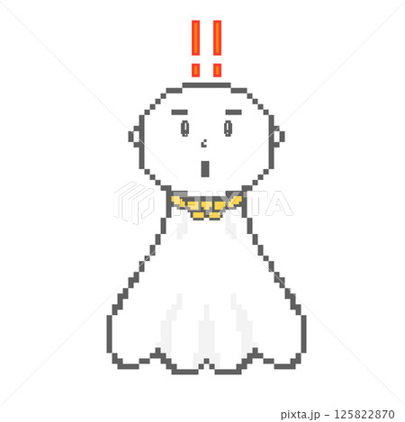 びっくりするてるてる坊主_ドット絵 125822870