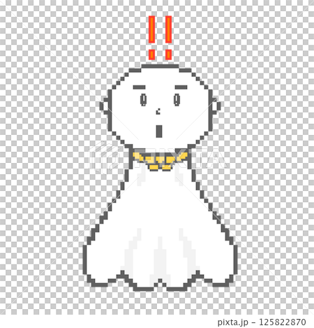 びっくりするてるてる坊主_ドット絵 125822870