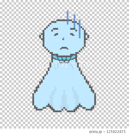 負片 Teru Teru Bouzu_像素藝術（藍色） 125822871