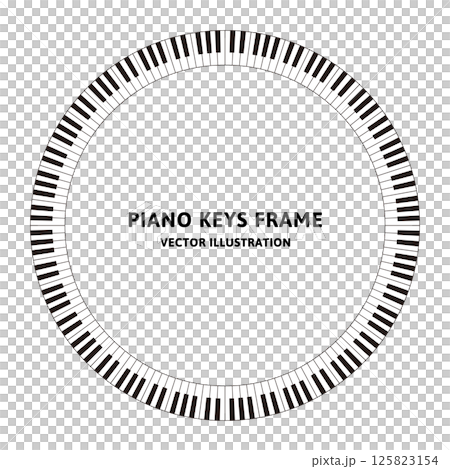 Simple piano keyboard vector illustration: circular frame material Simple piano keyboard vector illustration: circular frame material 125823154