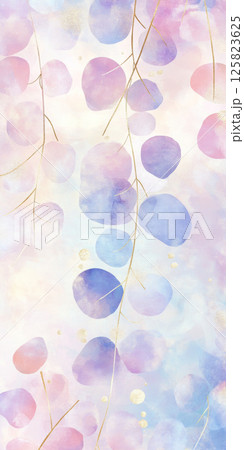 Delicate floral pattern with watercolor effects in pastel colors, used as background 125823625