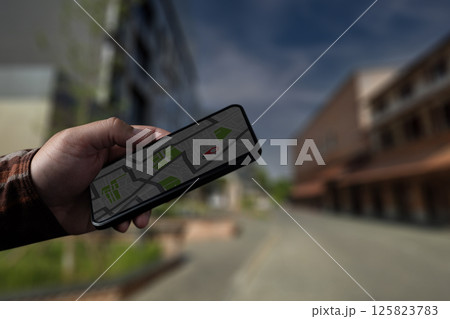 GPS Map to Route Destination network connection Location Street Map with GPS Icons Navigation man gps or locator Exploring target location. 125823783