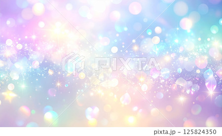 Ethereal light sparkles create soft pastel rainbow background, featuring crystal like refractions and glints that evoke dreamy atmosphere. This enchanting scene is perfect for various creative Ethereal light sparkles create soft pastel rainbow background, featuring crystal like refractions and glints that evoke dreamy atmosphere. This enchanting scene is perfect for various creative 125824350