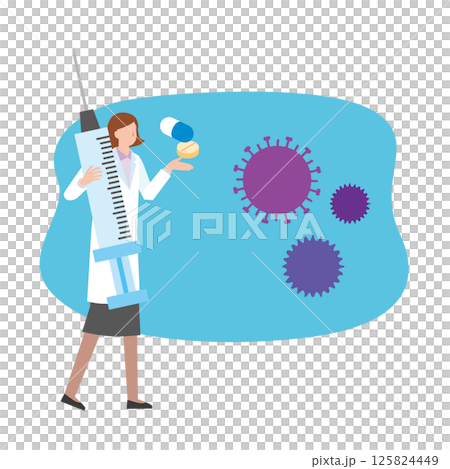 Woman fighting a virus 125824449
