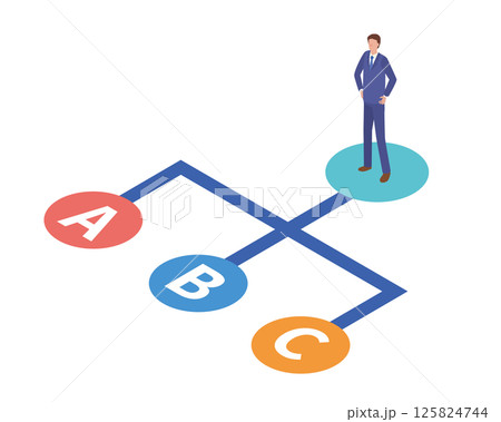 道を選ぶ男性 道を選ぶ男性 125824744