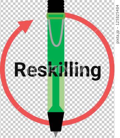 Reskilling graphic material illustration Reskilling graphic material illustration 125825484