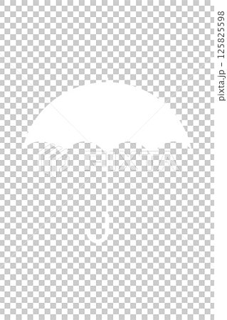 梅雨　シンプル白色の傘イラスト背景素材　ブルー水色ベクター壁紙 125825598