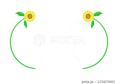 シンプルなひまわりのフレーム枠 夏イラスト素材 見出しタイトルベクター png シンプルなひまわりのフレーム枠 夏イラスト素材 見出しタイトルベクター png 125825601