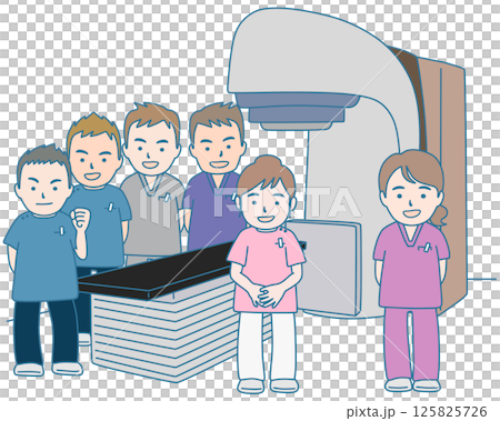 放射線治療室のスタッフ 125825726