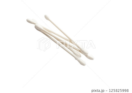 Cotton cleaning swabs isolated on white background Cotton cleaning swabs isolated on white background 125825998