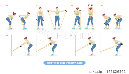 Resistance band exercises workout for women Resistance band exercises workout for women 125826361