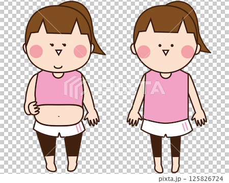 ダイエット　ビフォー　アフター 125826724