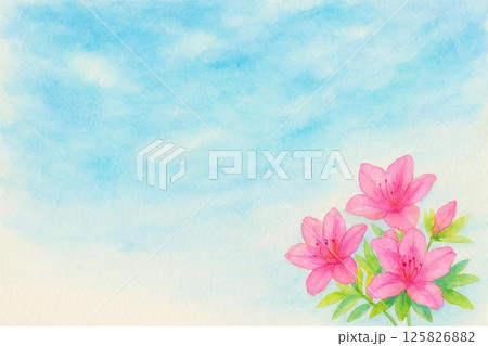 ツツジ　青空 125826882