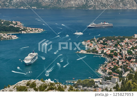 View of Kotor Bay, Montenegro, from the hills View of Kotor Bay, Montenegro, from the hills 125827053