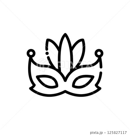 Eye mask line icon, outline vector sign, linear style pictogram isolated on white. Masquerade ball symbol, logo illustration. Editable stroke Eye mask line icon, outline vector sign, linear style pictogram isolated on white. Masquerade ball symbol, logo illustration. Editable stroke 125827117