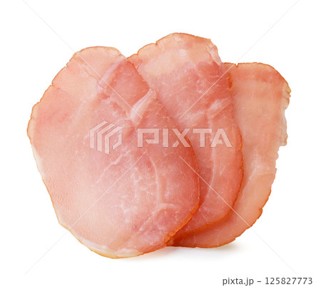 Balyk sliced close-up on a white. Isolated 125827773