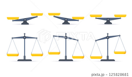 Scales icon in flat style. Libra symbol, balance sign. Vector Scales icon in flat style. Libra symbol, balance sign. Vector 125828681