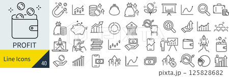 利益に関するアイコンセット 利益に関するアイコンセット 125828682