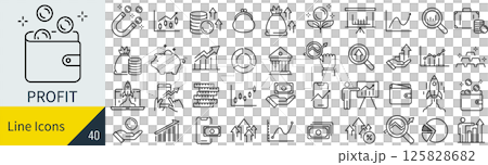 利益に関するアイコンセット 利益に関するアイコンセット 125828682