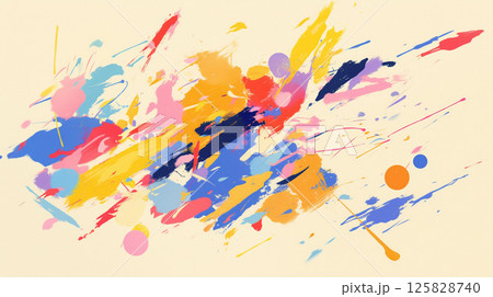 スプラッシュ アート  抽象 カラフル 背景素材 テクスチャ ブラシストローク 染み 筆跡 ペイント スプラッシュ アート  抽象 カラフル 背景素材 テクスチャ ブラシストローク 染み 筆跡 ペイント 125828740