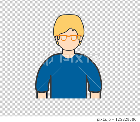White man with glasses_blue clothes 125829380