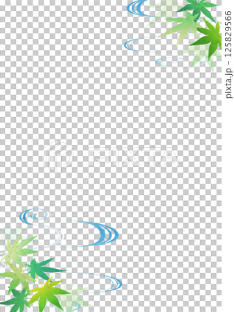 水彩の夏のイメージフレームイラスト 125829566