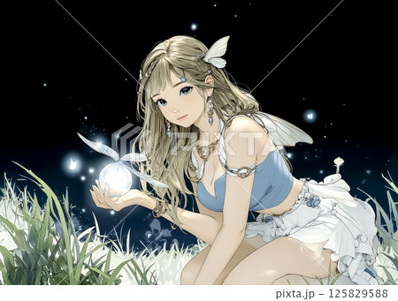 ホタルの妖精のイラスト素材 125829588