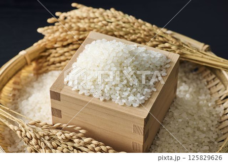 升に盛ったお米 125829626
