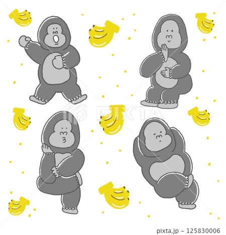 ゴリラのゆるく過ごす日常ポーズ集 125830006