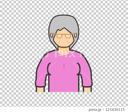 Grandma with glasses_pink clothes Grandma with glasses_pink clothes 125830115