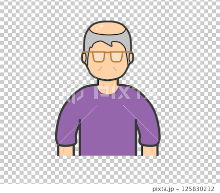 Glasses man_purple clothes 125830212