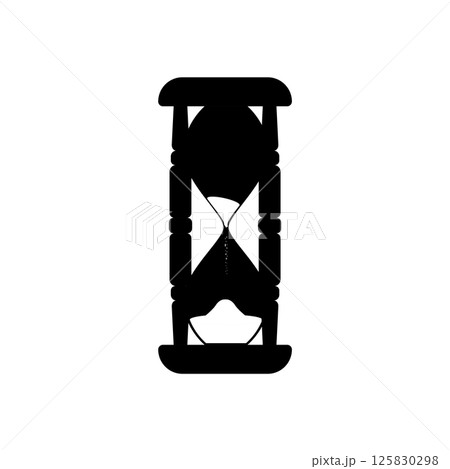 Hourglass Silhouette. Black and White Icon Design Element on Isolated White Background Hourglass Silhouette. Black and White Icon Design Element on Isolated White Background 125830298