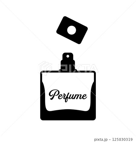 Perfume Silhouette. Black and White Icon Design Element on Isolated White Background 125830319
