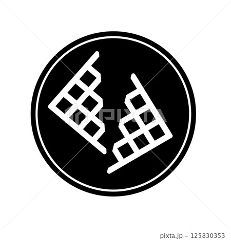 Waffle Silhouette. Black and White Icon Design Element on Isolated White Background 125830353