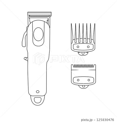 Haircut Machine Outline Icon Illustration on White Background 125830476