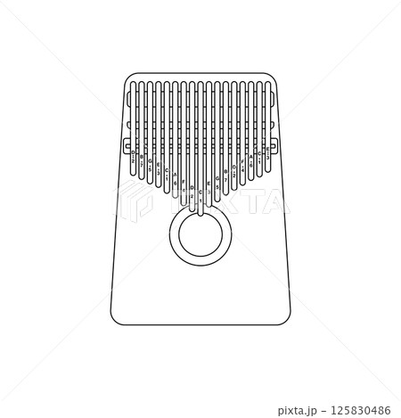Kalimba Outline Icon Illustration on Isolated White Background 125830486