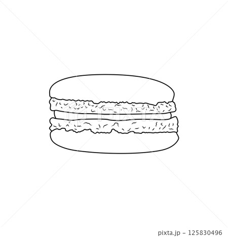 Macaron Outline Icon Illustration on White Background 125830496