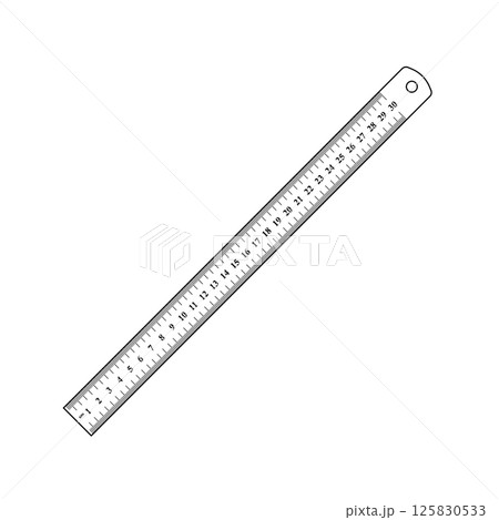 Ruler Outline Icon Illustration on White Background Ruler Outline Icon Illustration on White Background 125830533